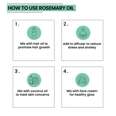 Rey Naturals Rosemary Essential Oil for Hair Growth - 100% Pure & Natural Rosemary Oil For Hair, Skin and Body - 15ml (15 ml Pack of 2