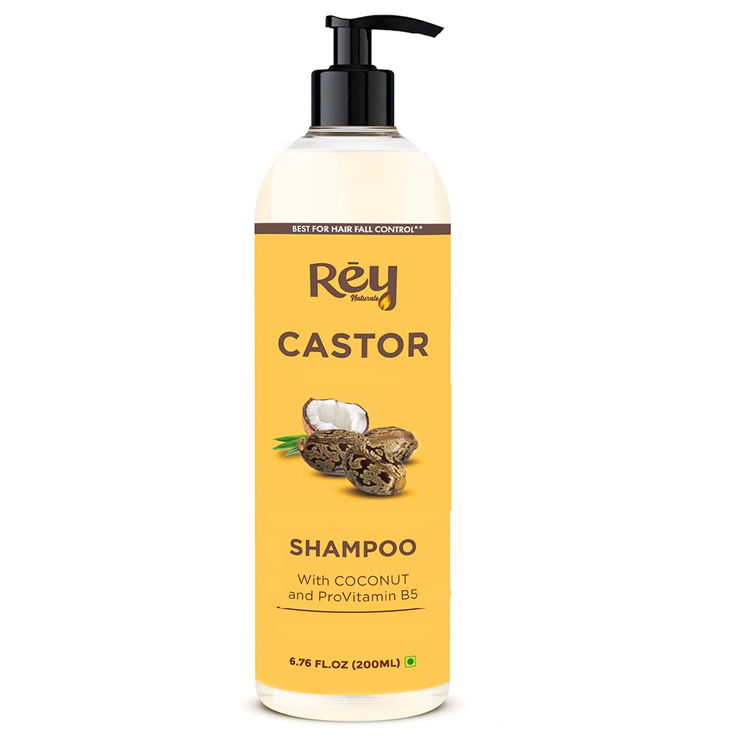 Rey Naturals Castor Shampoo 200ml - Infused with Natural Castor Seed for Hair Growth and Strength