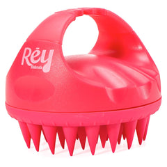 Rey Naturals Hair Scalp Massager Shampoo Brush - Hair Growth, Scalp Care, and Relaxation - Soft Bristles for Gentle Massage - Pink Color (Red)