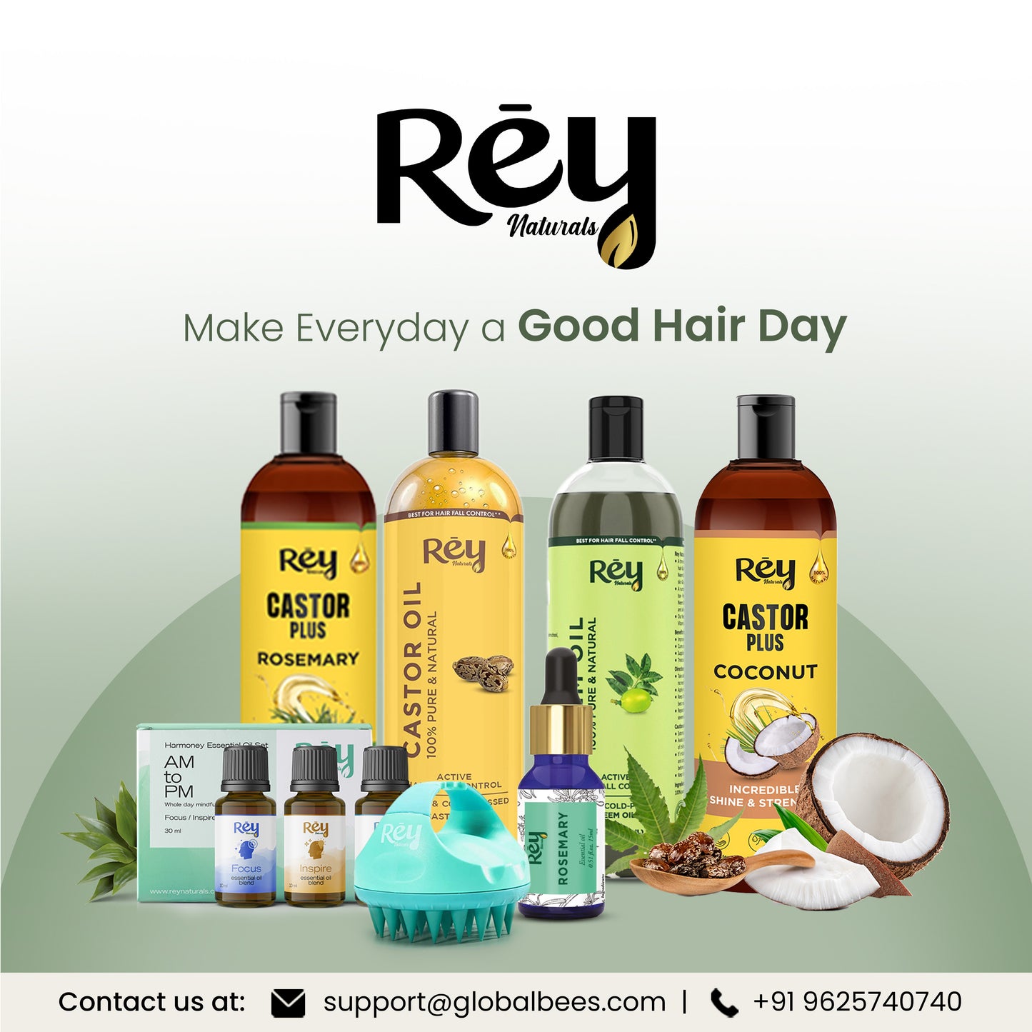 Rey Naturals rosemary water spray - hair care routine