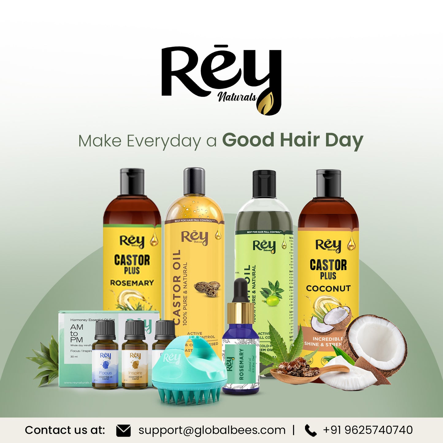 Rey Naturals rosemary hair spray - hair care routine