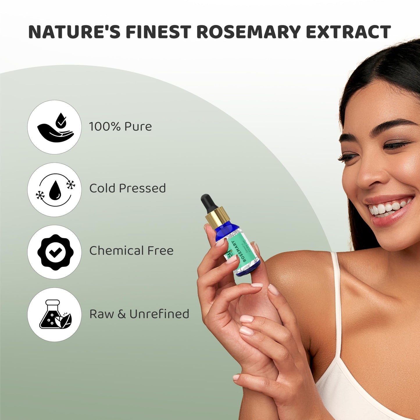 Rey Naturals Rosemary Essential Oil | Rosemary Oil for Hair Growth | Good For Skin, Body and Shiny Soft Hair | Pure & Non Greasy | Hair Fall Control & Hair Growth Oil For Women & Men - 15ml