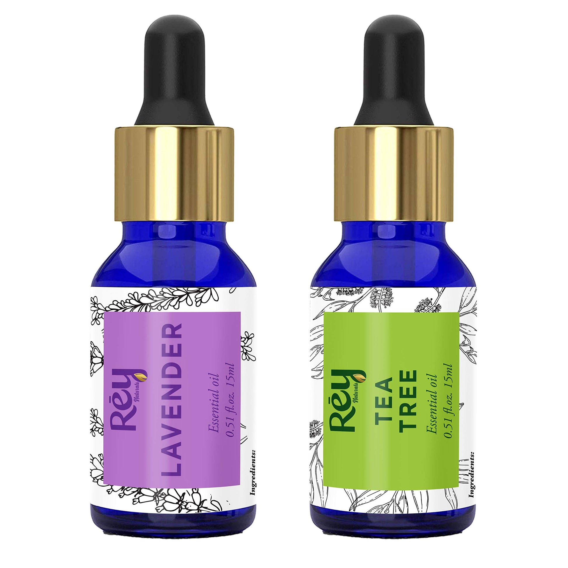 lavender oil and tea tree oil for hair removal Rey Naturals® tea tree oil & lavender essential oils