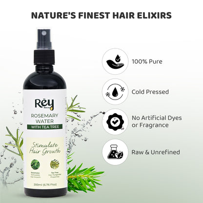 Rey Naturals Rosemary Water Spray - Control Frizz Effectively