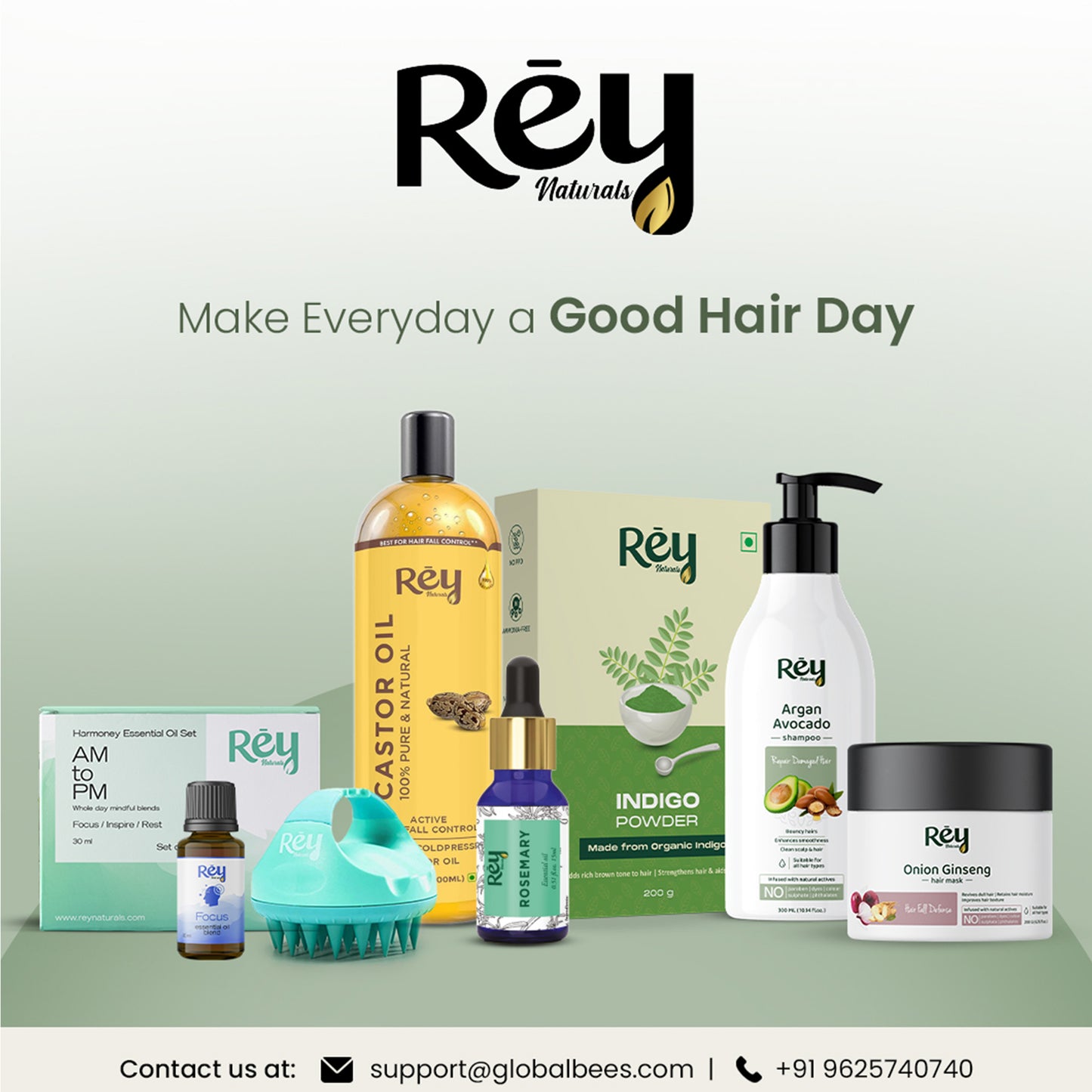 Rey Naturals Castor Plus Hyaluronic Oil - Nourishing hair treatment