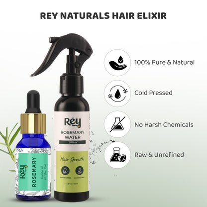 Rey Naturals rosemary hair spray - nourishing mist for growth