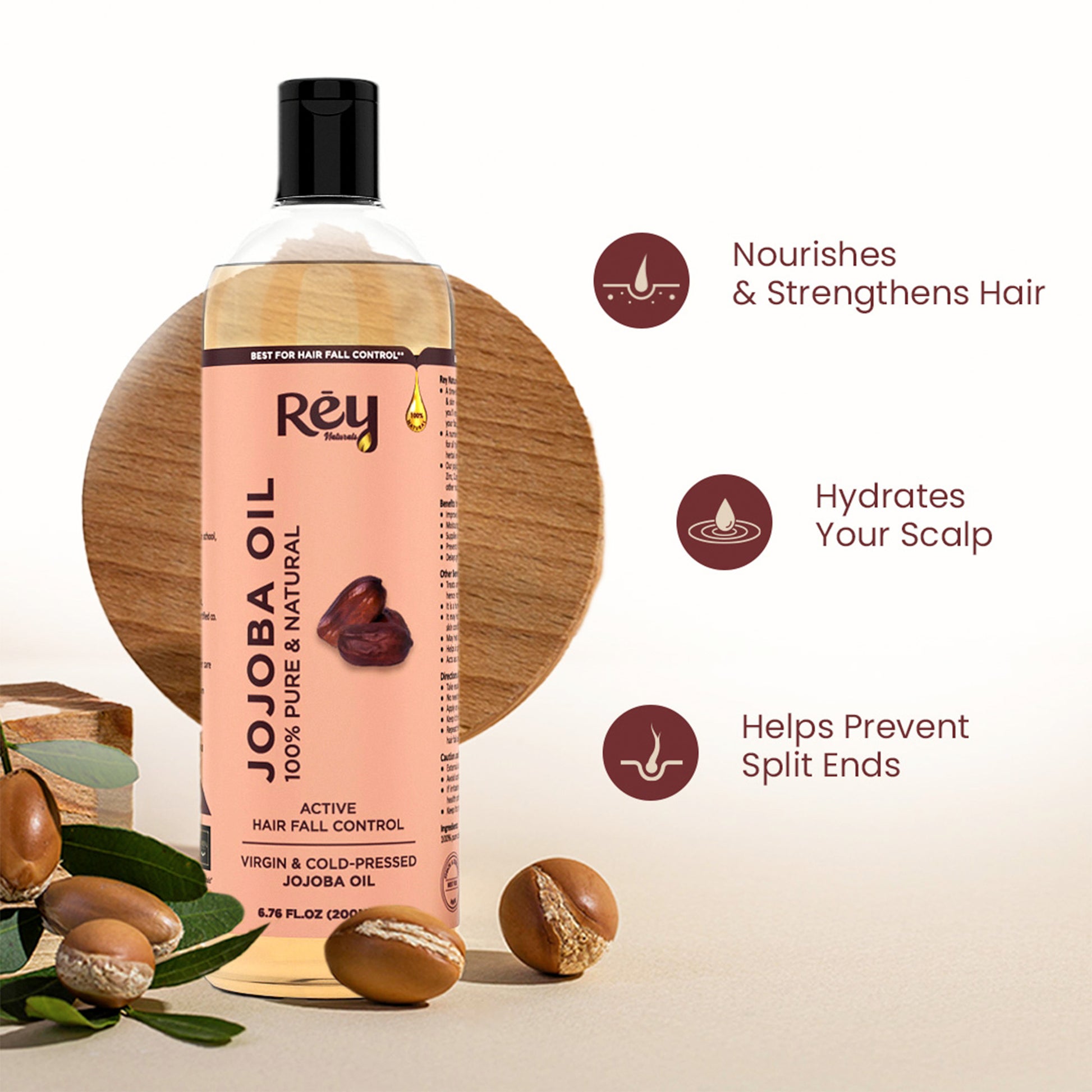 Rey Naturals cold pressed oil - moisturize dry scalp