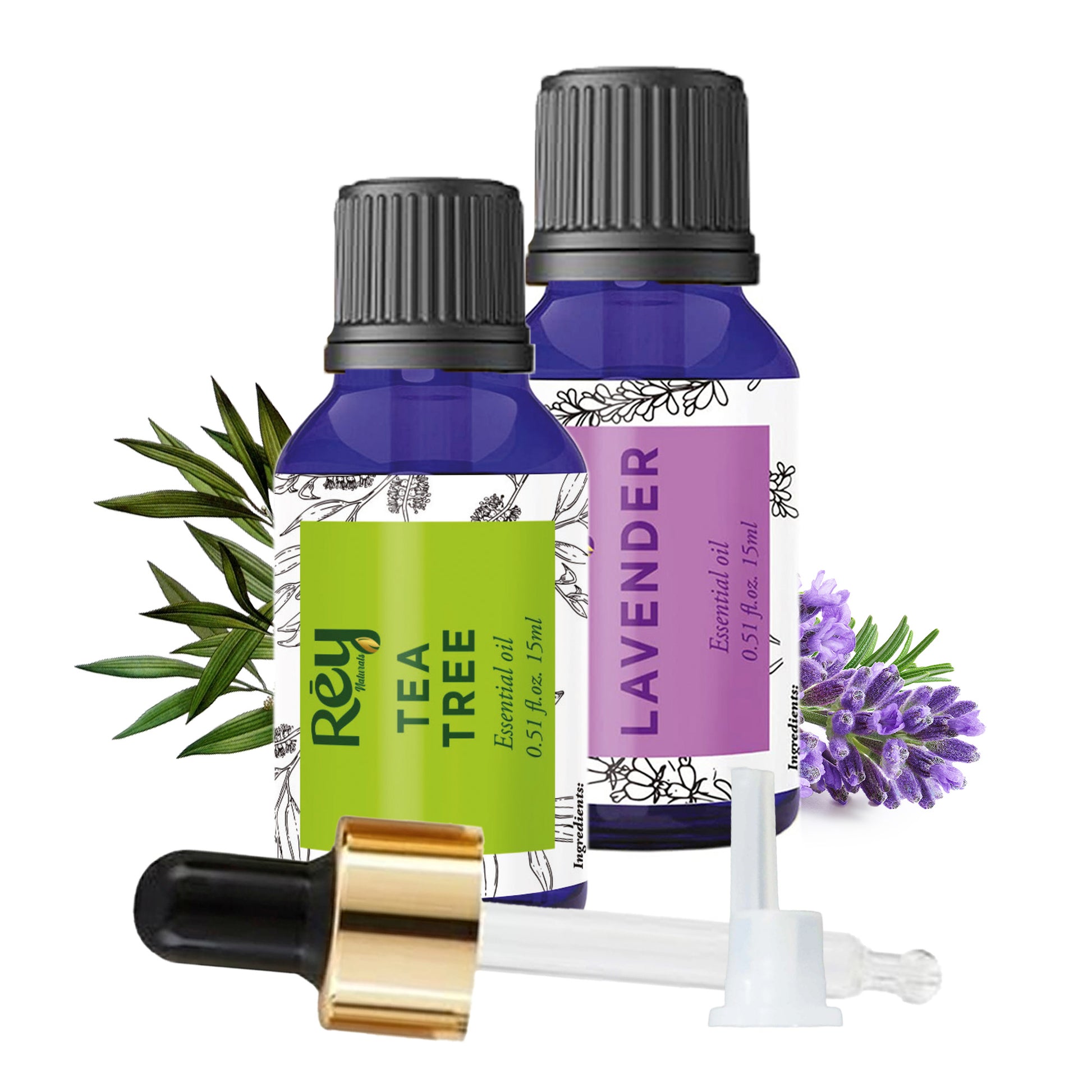 lavender oil and tea tree oil for hair removal Rey Naturals® tea tree oil & lavender essential oils