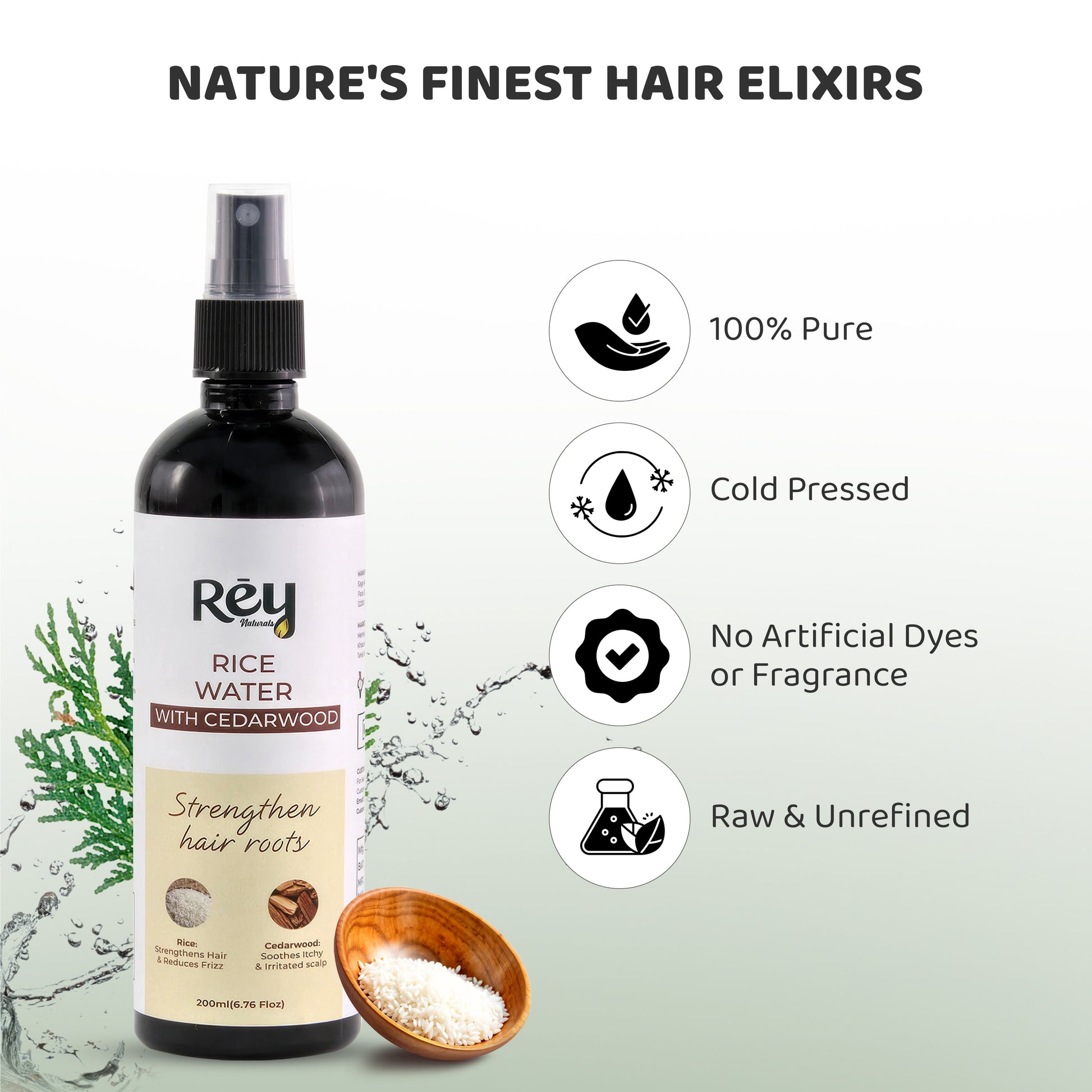 Rey Naturals Rice Water Hair Mist - Easy Application