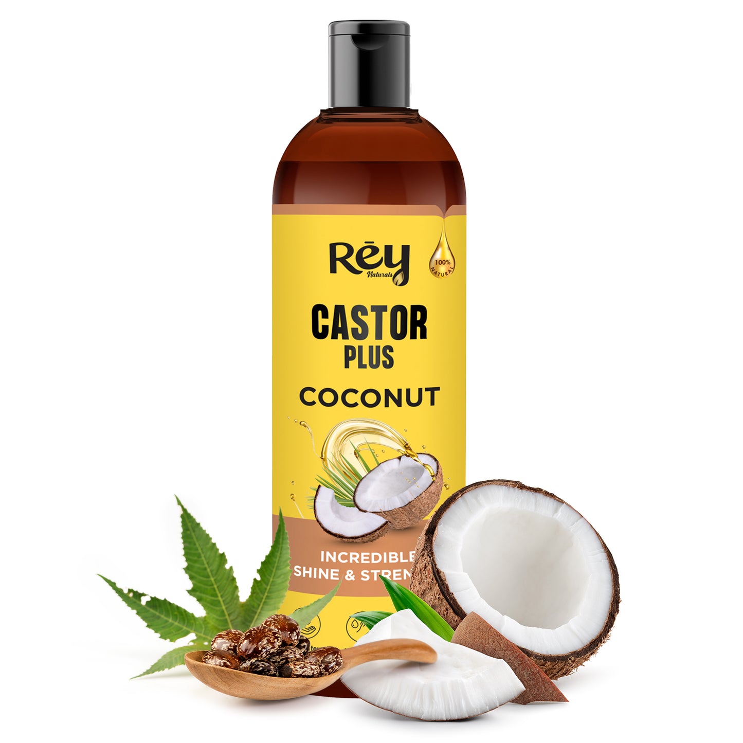 Rey Naturals Castor Plus Coconut Oil - Perfect for home and salon use