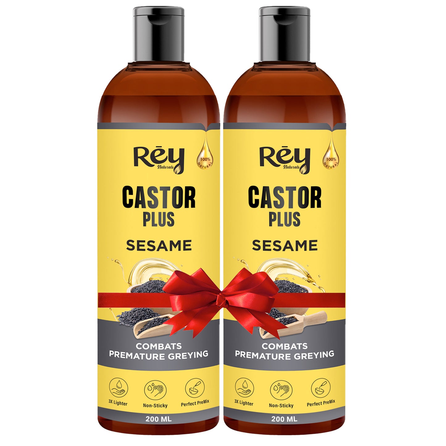 Rey Naturals Castor Sesame Hair Oil - Natural Ingredients