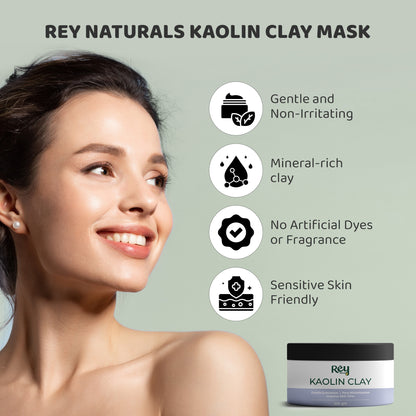 Rey Naturals Kaolin Clay Powder - Customized Facial Mask Preparation