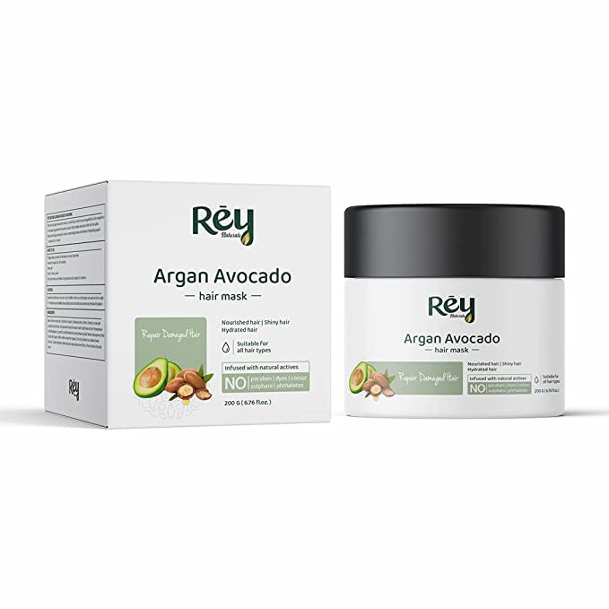 Rey Naturals Castor Oil (200 Ml) and Argan Avocado Hair Mask (200 Gm) combo