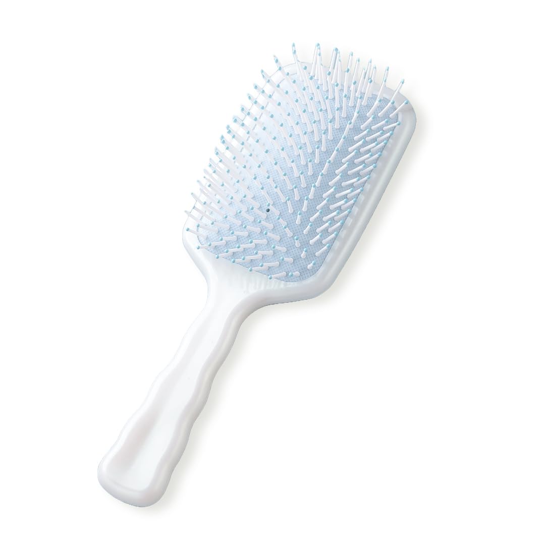 Rey Naturals Detangler Hair Brush | Flexible Bristles | Paddle Brush with Cushioning | Wet & Dry Hair | Pain Free Detangling | Hair Comb | Hair brush for Women and Men (Blue)