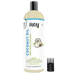 Rey NaturalsCoconut Oil | 100% Pure & Natural Virgin Coconut Oil for Hair and Skin - Hair Growth, Strengthens Hair, Improves Scalp Condition (200)