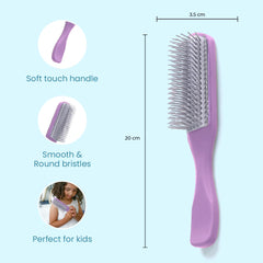 Rey Naturals Hair Styling Brush | Curl Defining Hair Brush for Thick Curly & Wavy Hair | Hair Comb Hair Brush for Women & Men (Purple)