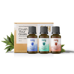 Rey Naturals Kicking Goals Essential Oil Gift Set - Calm Mood Boost Focus - 3 Aromatherapy Blends - Achieve Deep Focus, Inner Calm, and Emotional Well-being