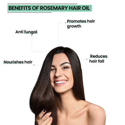 Rey Naturals Rosemary Essential Oil -Hair Growth, Therapeutic & 100% Natural - For Hair, Skin, and Body - 15ml