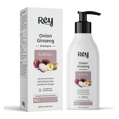 Rey Naturals Onion Ginseng Shampoo for Hair fall Defense | With Natural Actives | Paraben and Sulphate Free | For Deep Conditioning & Healthy Hair | 300ML