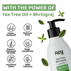 Rey Naturals Castor Oil (200Ml) and Tea Tree Bhringraj Anti Dandruff Hair Conditioner (250Ml) Combo