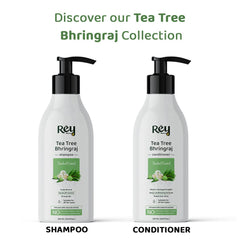 Rey Naturals Tea Tree Bhringraj Anti Dandruff Hair Conditioner Paraben and Sulphate Free for Dry Hair & Frizzy Hair | Suitable for Men and Women (250 Ml)
