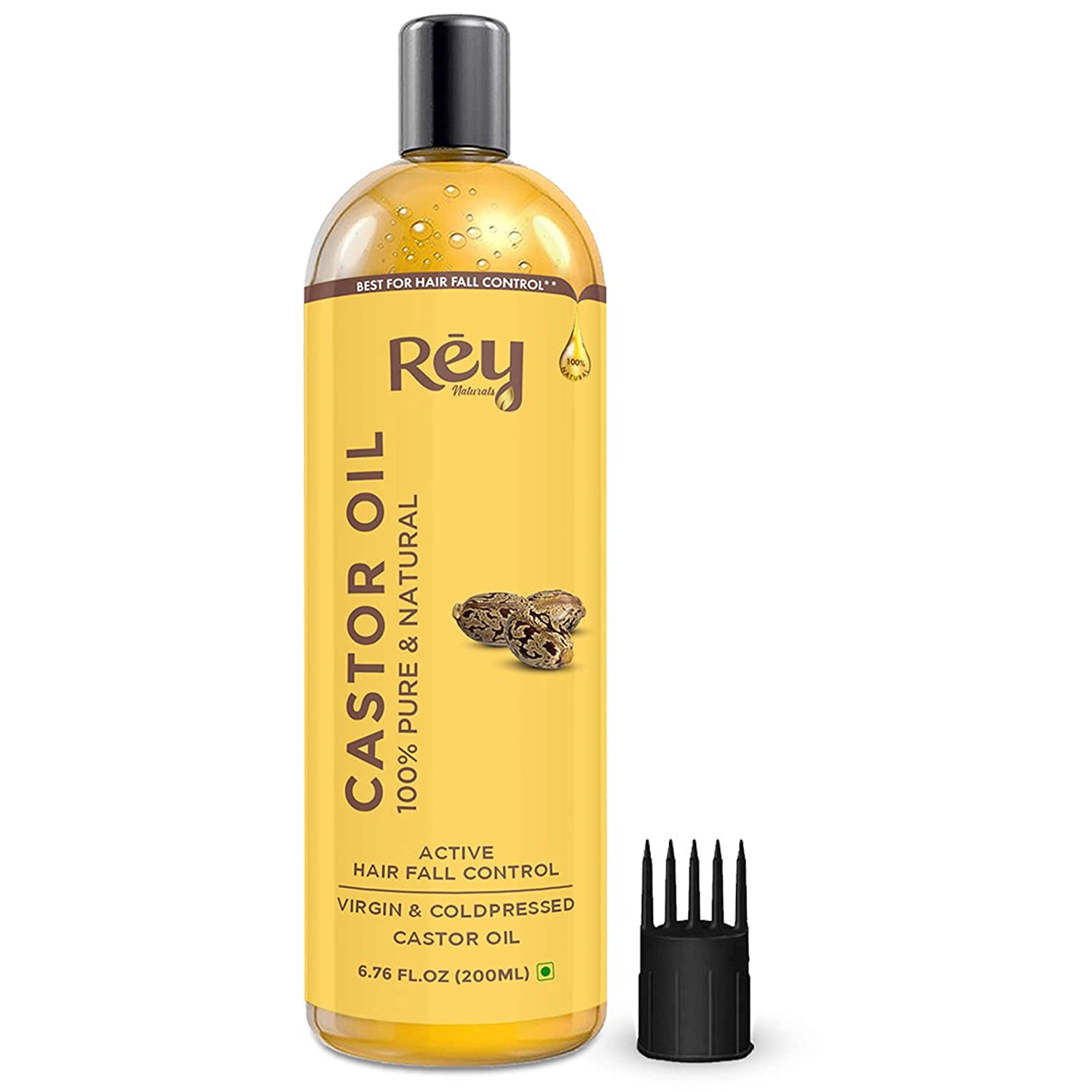 Rey Naturals Castor Oil (200 Ml) and Onion Ginseng Conditioner (250 Ml) Combo