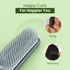 Rey Naturals Hair Styling Brush | Curl Defining Hair Brush for Thick Curly & Wavy Hair | Hair Comb | Hair Brush for Women & Men (Black) (Small Size)