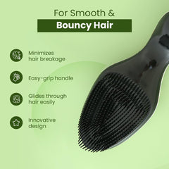 Rey Naturals Tadpole series hair brush | Gentle detangler hair brush | Minimize Breakage | Ideal for All Hair Types | Comfortable Hold Hair Comb | Hair Brush for Women & Men