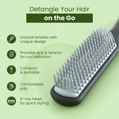 Rey Naturals Hair Styling Brush | Curl Defining Hair Brush for Thick Curly & Wavy Hair | Hair Comb | Hair Brush for Women & Men (Black) (Small Size)