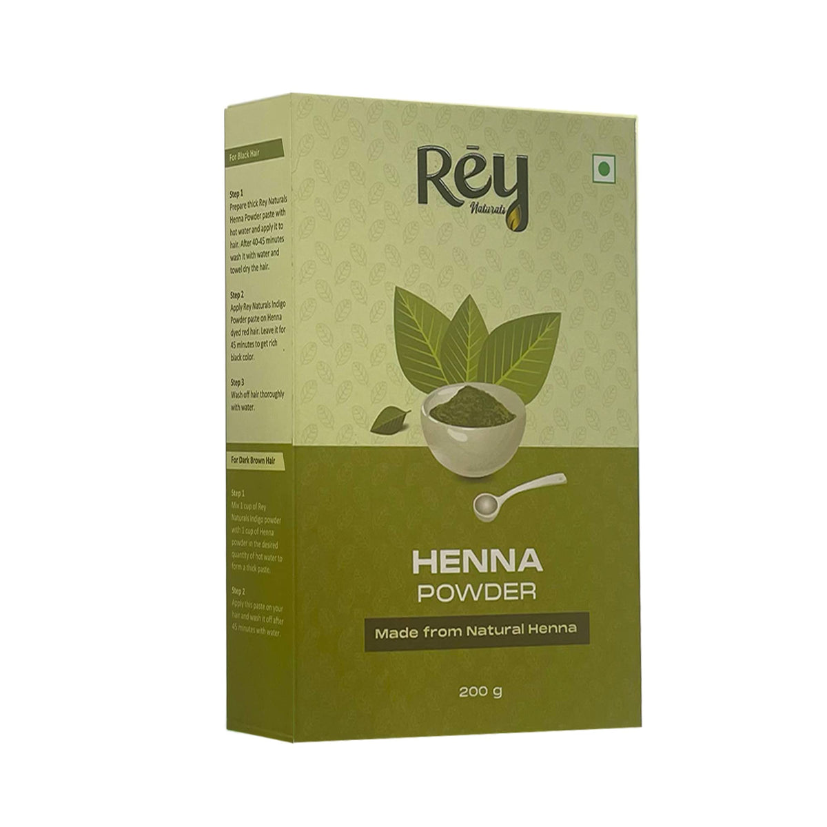 Rey Naturals Henna Powder - 100% Natural, Chemical-Free Hair Care | Cools Scalp, Nourishes & Conditions Hair | Enhances Shine | Mehendi Powder from Sojat Rajasthan - 200 grams