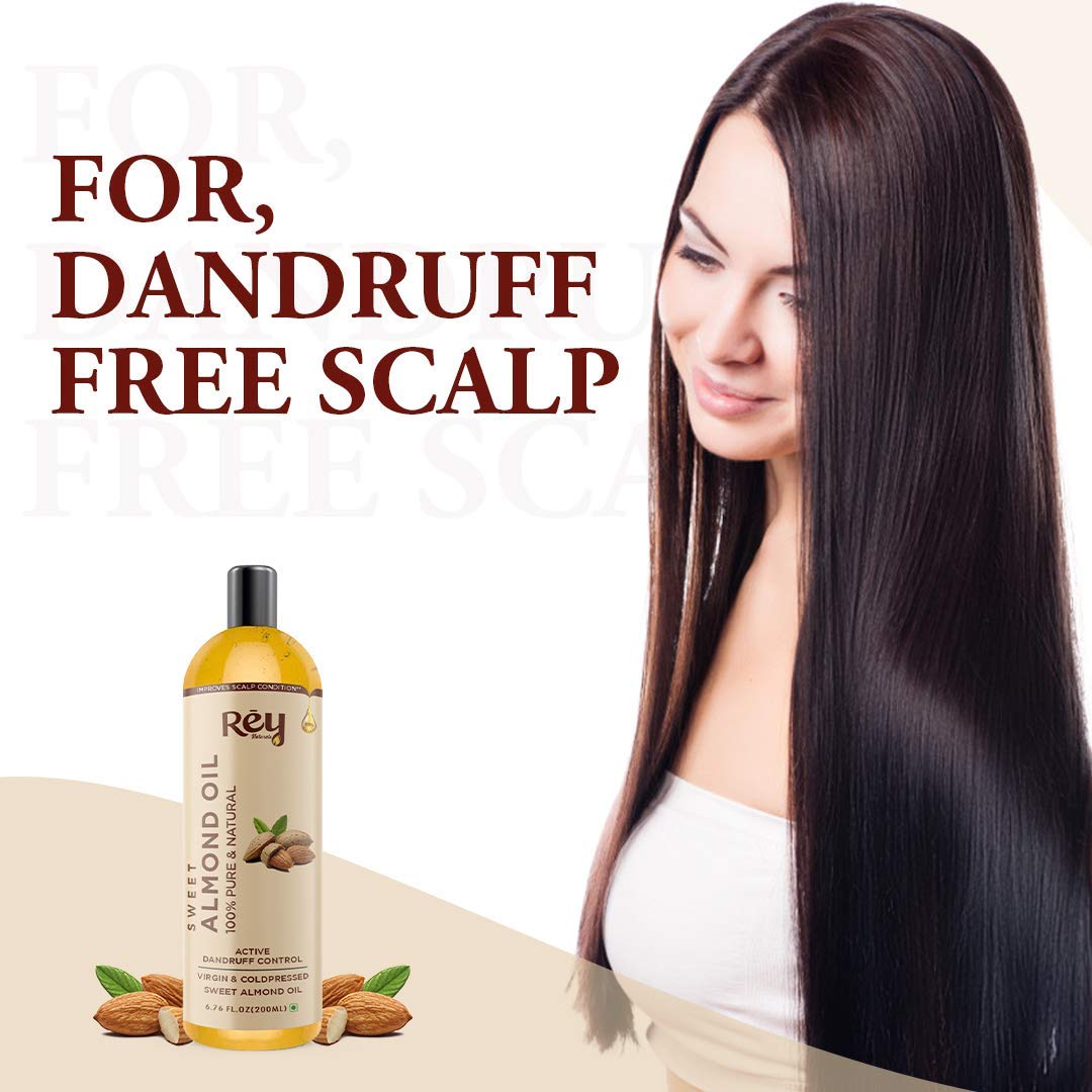 Rey Naturals Cold Pressed Castor Oil & Sweet Almond Oil - for hair & skin - 200ml + 200ml