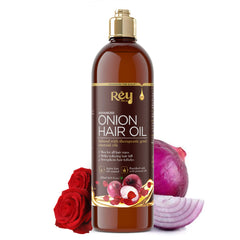 Rey Naturals Onion Hair Oil with 14 Essential Oils - Controls Hair Fall- 200ml