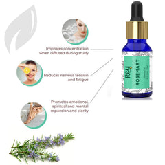 Rey Naturals® Lavender oil & Rosemary essential oils - Pure 100% Natural for Healthy Skin, Face, and Hair (15 ml + 15 ml)